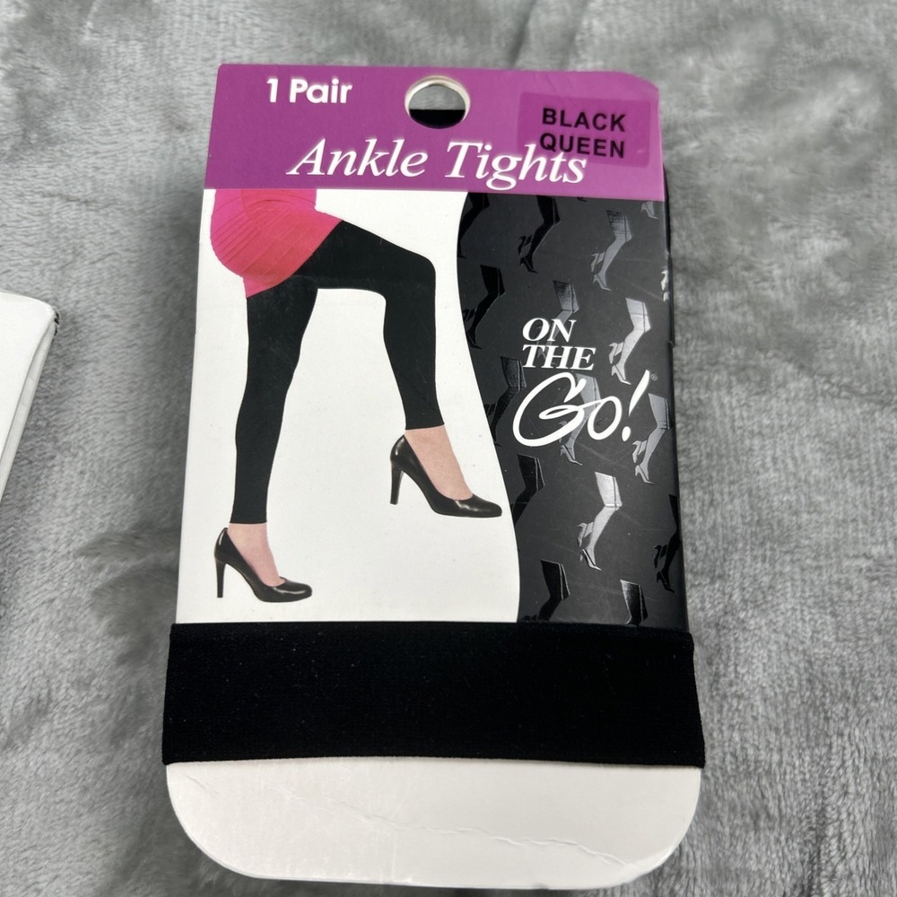 NEW On The Go! Brand Black Ankle Tights Women's Queen.   XL